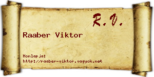 Raaber Viktor névjegykártya